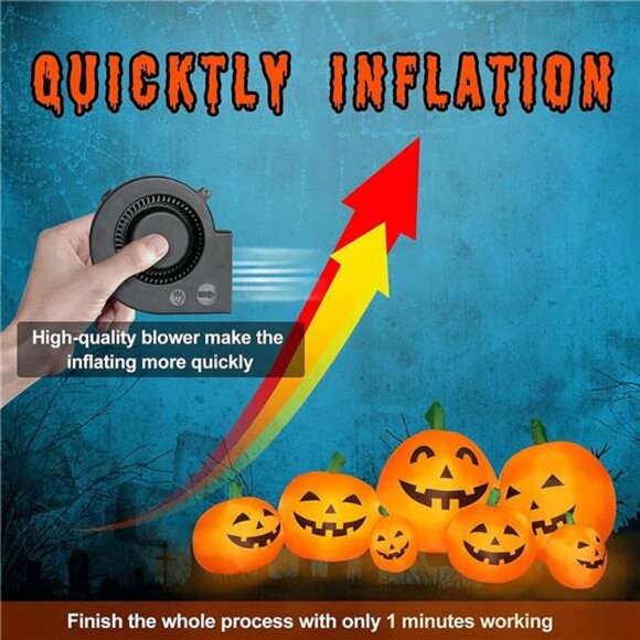 7.5 FT Inflatable Pumpkin Halloween Decorations, Halloween...